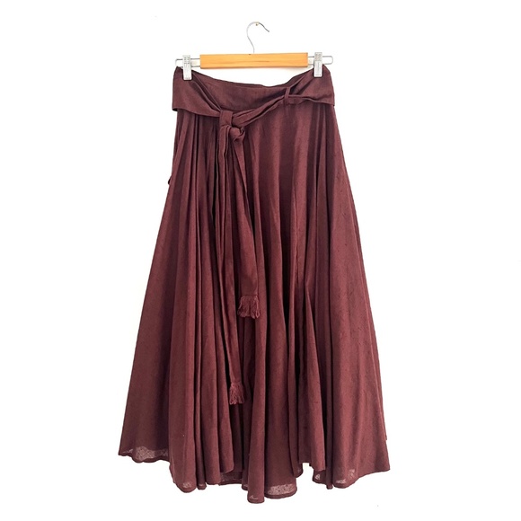 COPY - Free People Sundown Burgundy Crop Top And Pleated Wrap Skirt Set - Size … - Picture 7 of 9